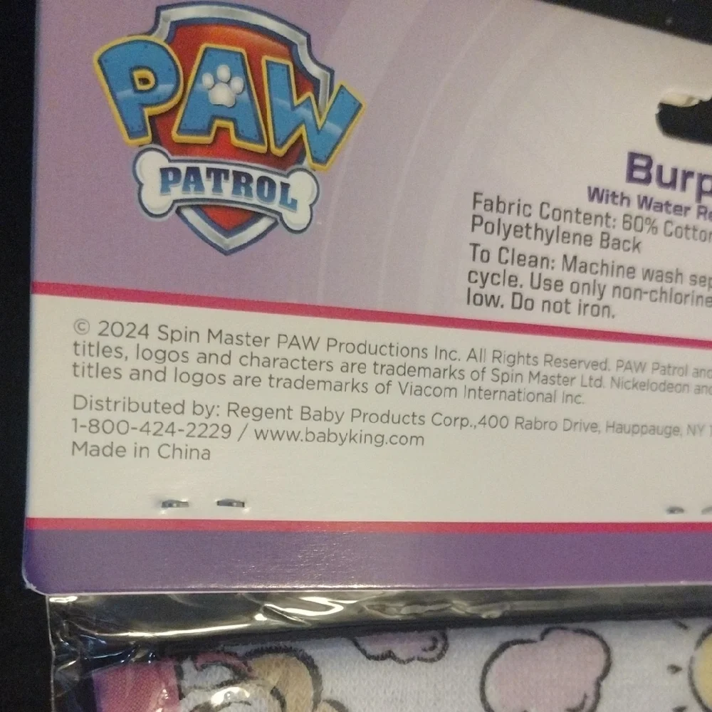 Nickelodeon Paw Patrol Skye Burp Cloth - Pink and White